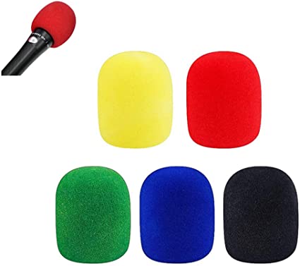 4 piezas funda para micrófono color morado HUI JIN Funda para micrófono de micrófono esponja gruesa resistente al viento 